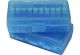 AMMO BOX 50 ROUND FLIP-TOP 38 TO 357 CLEAR BLUE