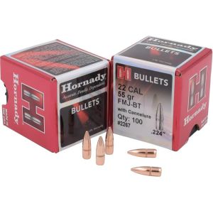 Hornady Bullet 22 Cal .224 55 Gr FMJ-BT W/C