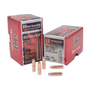 Hornady Bullet 25 Cal .257 117 Gr RN InterLock