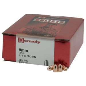 BULLET 9MM .355 115 GR FMJ-RN (500)