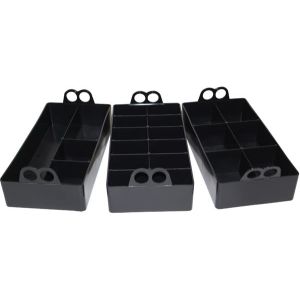 AMMO CAN ORGANIZER INSERT - 3PK 22 COMPARTMENTS BLK