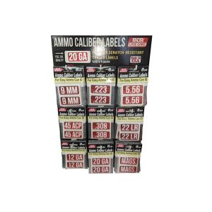 MTM Ammo Caliber Labels Display