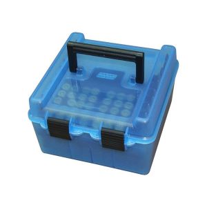 MTM Case-Gard Deluxe Ammo Box 100 Rd Handle WSM WSSM Ultra Mag Clr Blue