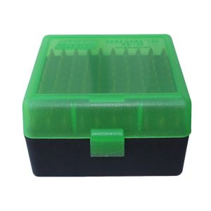 AMMO BOX 100 ROUND FLIP-TOP 223 204 RUGER 6X47 GREEN/BLACK