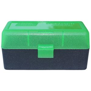 AMMO BOX 50 ROUND FLIP-TOP 22-250 6MM PPC 7MM BR CLR GRN/BLK