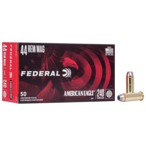 Federal American Eagle Handgun Ammunition: 44 Rem Mag, 240 gr, JHP, 1230 fps, Model AE44A