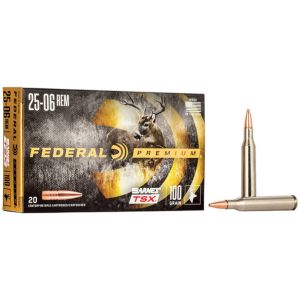 Federal Barnes TSX Ammunition: 25-06 Rem, 100 gr, TSX, 3210 fps, Model P2506H