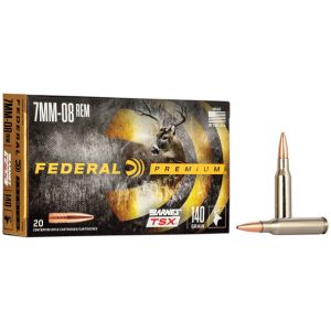 Federal Barnes TSX Ammunition: 7mm-08 Rem, 140 gr, TSX, 2820 fps, Model P708C