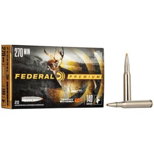 Federal Trophy Bonded Tip Ammunition: 270 Win, 140 gr, TBT, 2950 fps, Model P270TT3