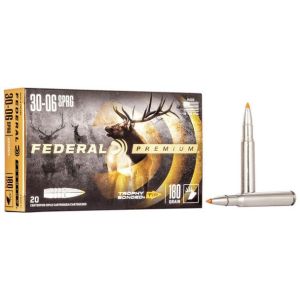 Federal Trophy Bonded Tip Ammunition: 30-06 Springfield, 180 gr, TBT, 2700 fps, Model P3006TT1