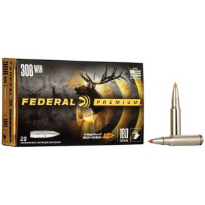 Federal Trophy Bonded Tip Ammunition: 308 Win, 180 gr, TBT, 2620 fps, Model P308TT1