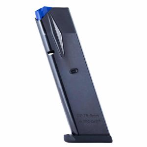 Mec-Gar Magazine for CZ 75B, 85B, SP-01, Shadow, Shadow 2 - 9mm, 10-Rounds, Blued, Polymer Floorplate