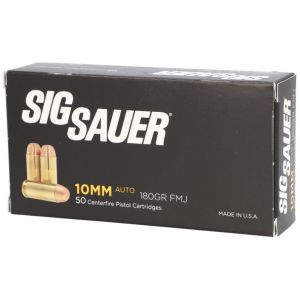 Sig Sauer SIG FMJ Ammunition - 10mm Auto, 180 gr, FMJ, 1250 fps, Model E10MB1-50