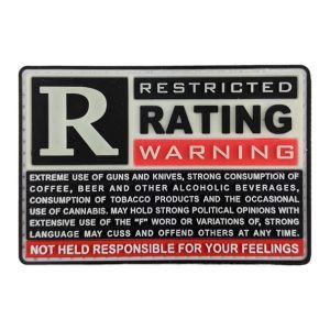 TIC PVC Morale Patch - Restricted Rated Warning, 2