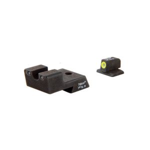 Trijicon HD Night Sights - 1911 Novak Style Low Mount Dovetail Cut, Front: Yellow Outline / Green Tritium, Rear: Black Outline / Green Tritium