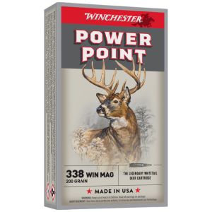 Winchester Power-Point Ammunition - 338 Win Mag, 200 gr, 2960 fps, Model X3381