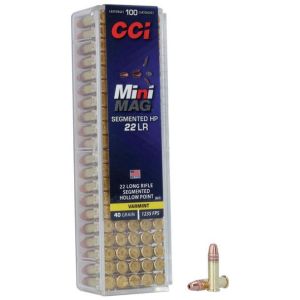 CCI Mini-Mag Segmented HP 22 LR, 40 gr, Segmented Hollow Point Rimfire Ammunition