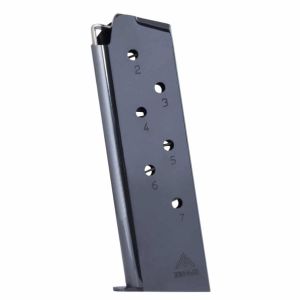 Mec-Gar Magazine for 1911 Full-Size - 45 ACP, 7-Rounds, Blued, Metal Floorplate